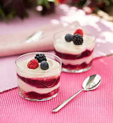 Tiramisú de frutos del bosque