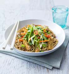 Soba noodle and tofu salad