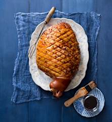 Pineapple and orange glazed ham