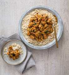 Middle Eastern chicken with pearl couscous