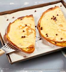 Crêpe soufflée aux pépites de chocolat