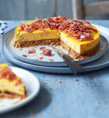 Cheesecake à la brousse, carottes et jambon cru