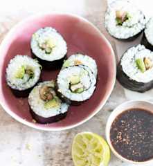 Makis au gingembre, champignons et avocat