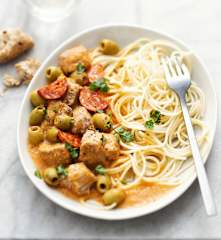 Sauté de porc au chorizo et olives vertes