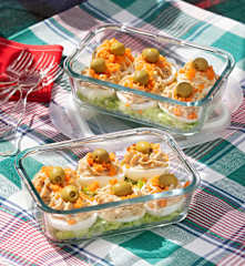 Huevos rellenos de jamón