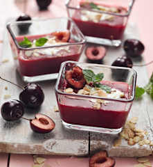 Třešňový krém s růžovým vínem