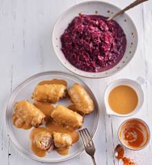 Involtini di manzo con cetriolini e cavolo rosso (Bimby Friend)