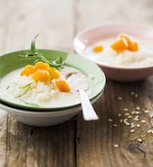 Riz au lait, abricots à l'estragon