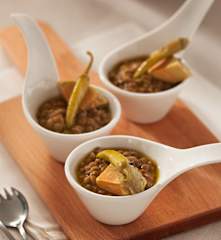Lentejas con foie escabechado