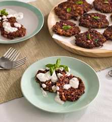 Fritos de verduras con salsa tzatziki (sin gluten)