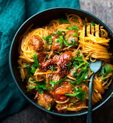 Capellini aux merguez et tomates séchées