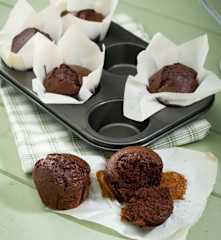 Muffins de cacao (sin huevo y sin lactosa)
