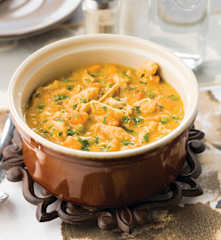 Caril de frango e batata-doce