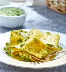 Pappardelle con arúgula y requesón