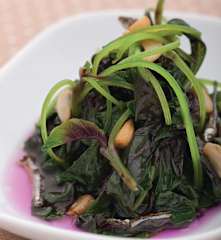 紅莧菜炒小魚乾