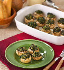 Champiñones rellenos de espinaca