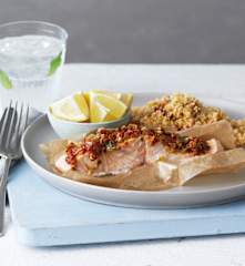 Salmon and Couscous Parcels with Sun-dried Tomatoes