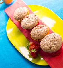 Muffins de plátano y fresa