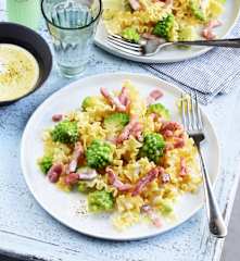 Pâtes carbonara au chou romanesco