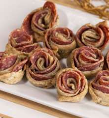 Rose di salamino con sfoglia aromatizzata