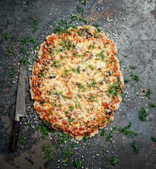 Piza de espinafres e funcho