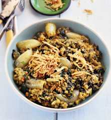 Curry de lentilles aux épinards