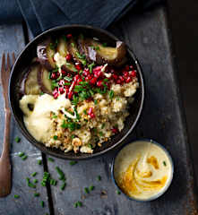 Salade de boulgour, aubergines et grenade