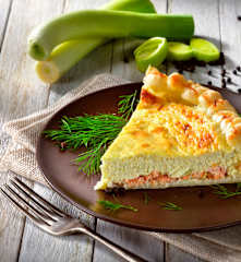 Quiche di salmone e porri