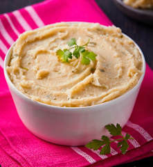 Puré de papa criolla y crema de coco