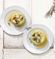 Gefüllter Kohlrabi mit Saibling