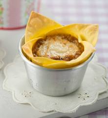 Mini-lasanha de carne e ricota