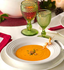 Crema de gambas al brandy con caviar de erizos