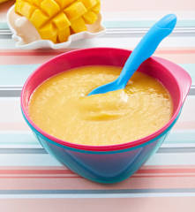 Papilla de durazno, mango y plátano