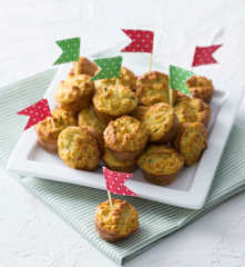 Zucchini, ham and corn bites