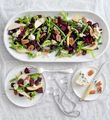 Beetroot, pear and blue cheese salad