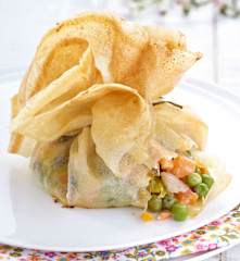 Aumônières de petits légumes