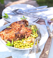 Côte de veau vapeur aux légumes du jardin