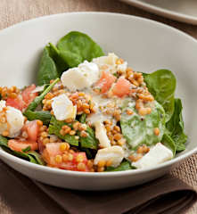Ensalada de lentejas con bacalao