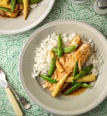 Honey and Soy Cod with Rice and Vegetables