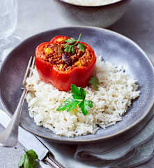 Gefüllte Paprika mit Grünkernchili