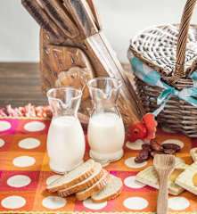Yogur líquido de naranja, miel y avena