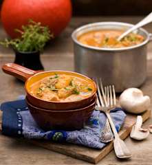 Gulasz wieprzowy z dynią i pieczarkami