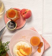 Pfirsichmarmelade mit Banane und Thymian