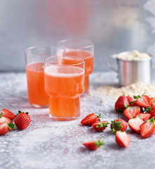 Cocktail de cerveja e morango