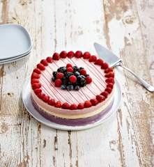Red, White and Blueberry Ice Cream Cake