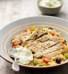 Lemon Chicken with Couscous and Tzatziki