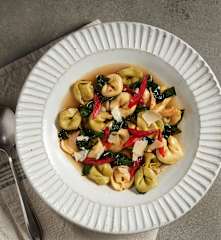 Chard in Parmesan Broth with Tortellini
