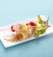 Brochette tricolore de saumon
