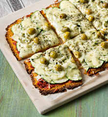 Pizza vegetariana sin gluten