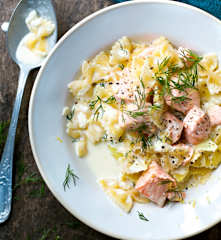 Pâtes au saumon, aneth et citron